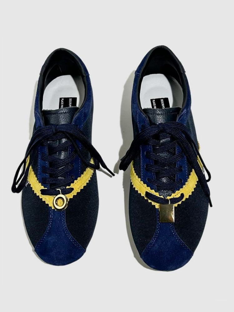Deconstruct Gold Buckle Color Blocked Training Shoes【s0000016779】