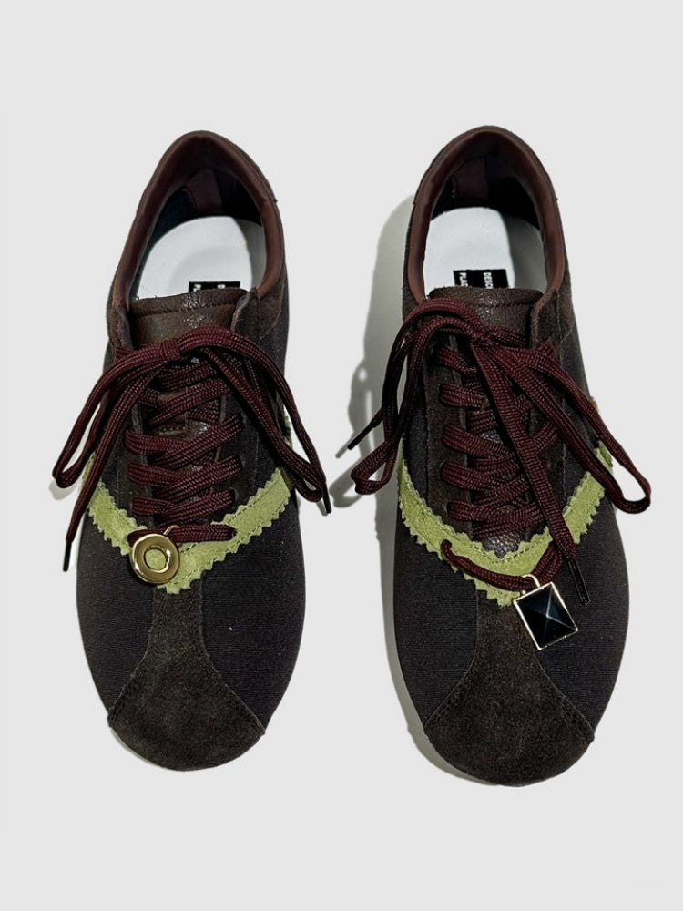 Deconstruct Gold Buckle Color Blocked Training Shoes【s0000016779】