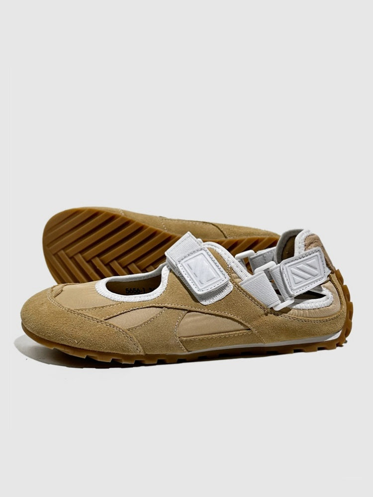 Leather Patchwork German Training Velcro Sandals【s0000016781】
