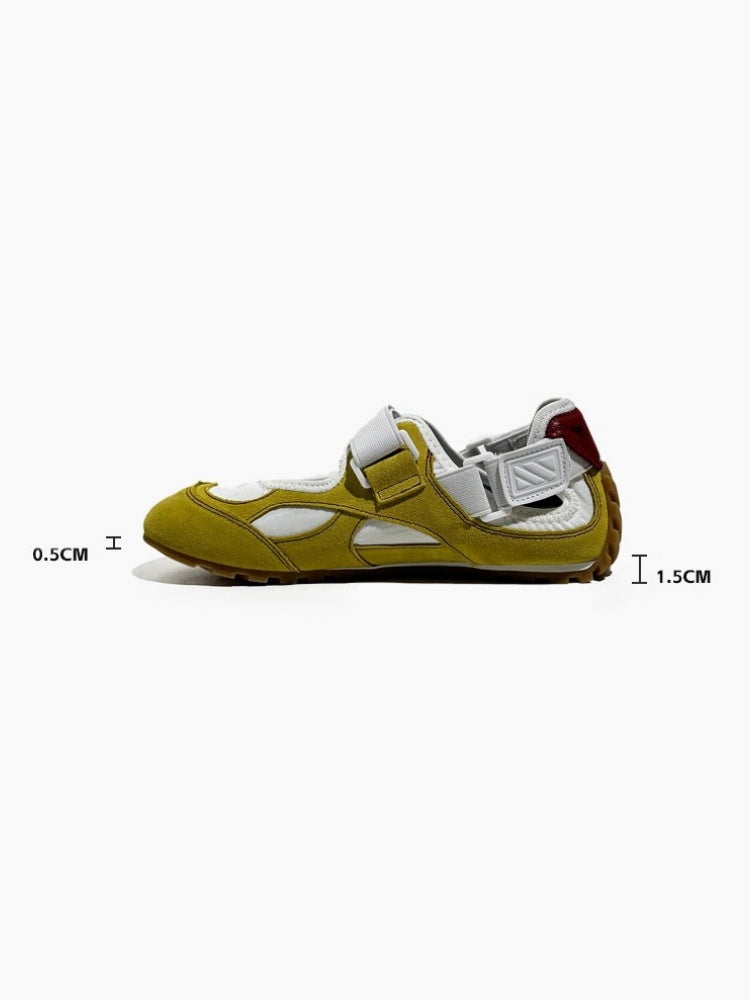 Leather Patchwork German Training Velcro Sandals【s0000016781】