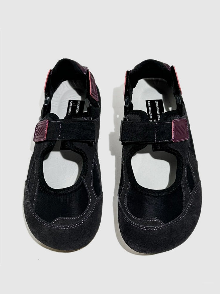 Leather Patchwork German Training Velcro Sandals【s0000016781】
