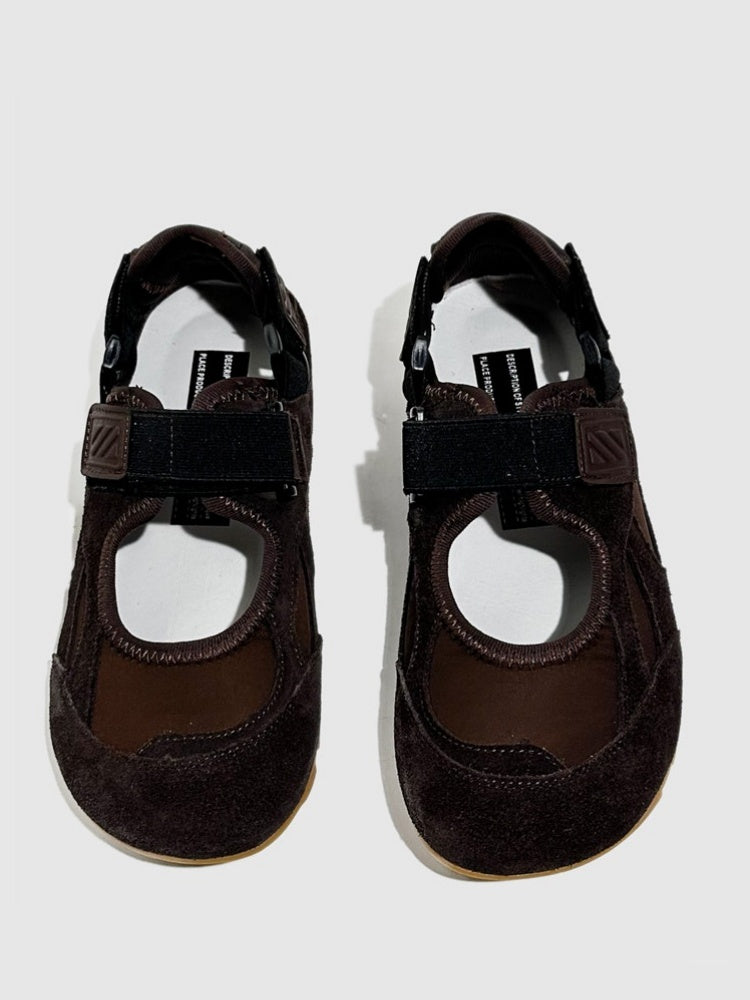 Leather Patchwork German Training Velcro Sandals【s0000016781】