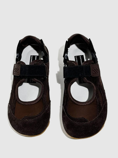 Leather Patchwork German Training Velcro Sandals【s0000016781】