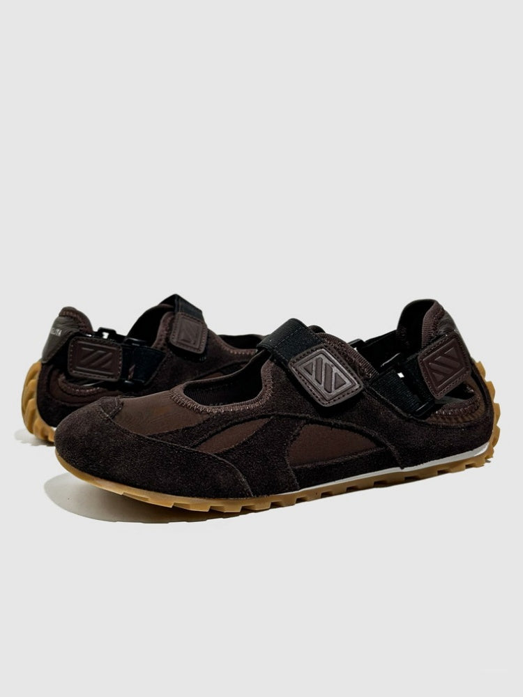 Leather Patchwork German Training Velcro Sandals【s0000016781】