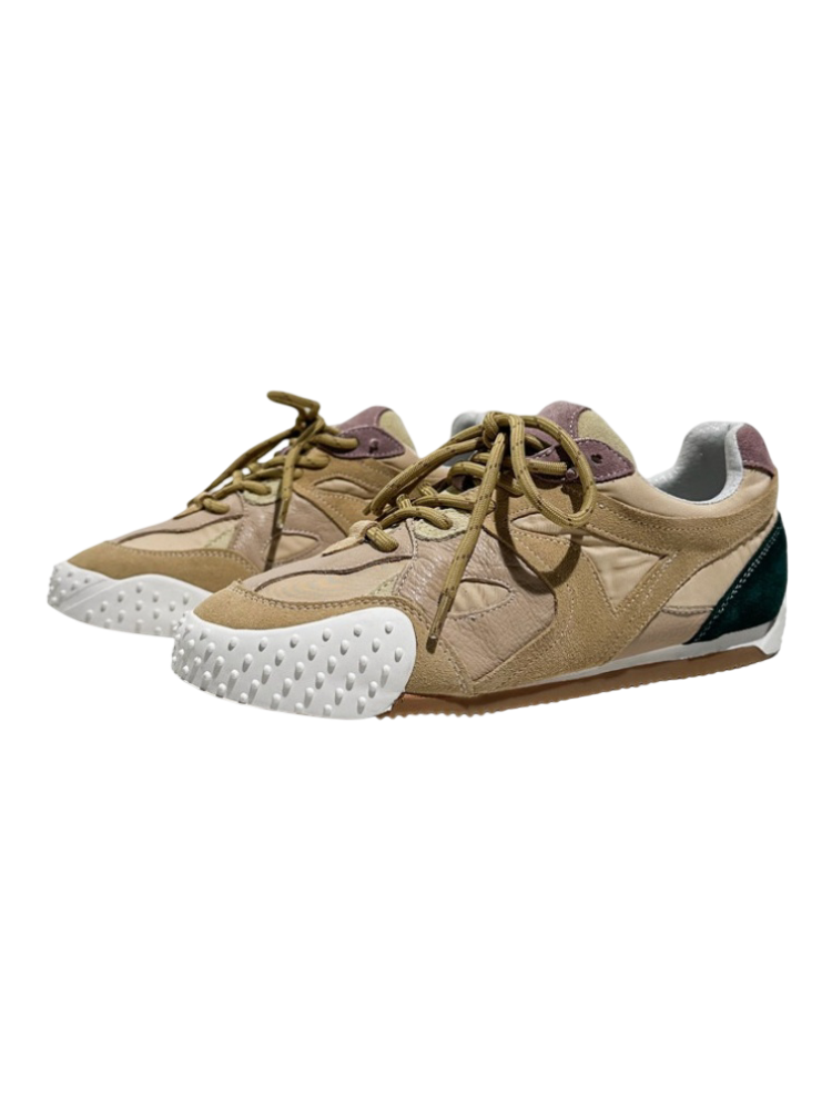 Vintage Stitching German Leather Lace-Up Sneakers【s0000016783】