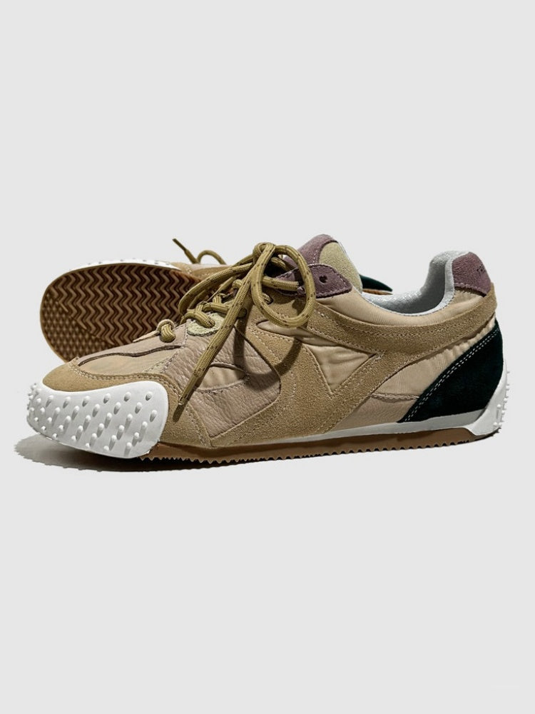 Vintage Stitching German Leather Lace-Up Sneakers【s0000016783】