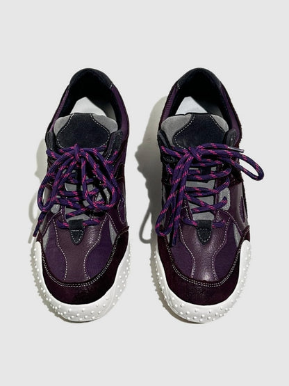 Vintage Stitching German Leather Lace-Up Sneakers【s0000016783】