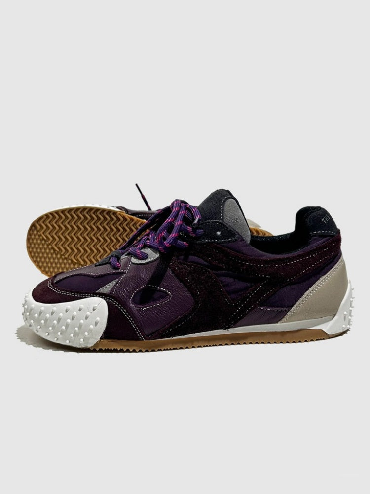 Vintage Stitching German Leather Lace-Up Sneakers【s0000016783】