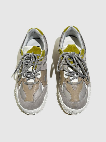 Vintage Stitching German Leather Lace-Up Sneakers【s0000016783】