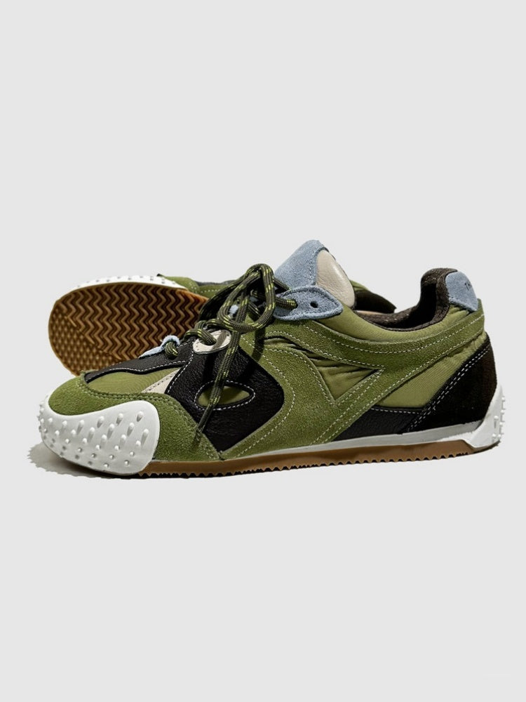 Vintage Stitching German Leather Lace-Up Sneakers【s0000016783】