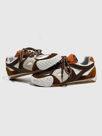 Vintage Stitching German Leather Lace-Up Sneakers【s0000016783】