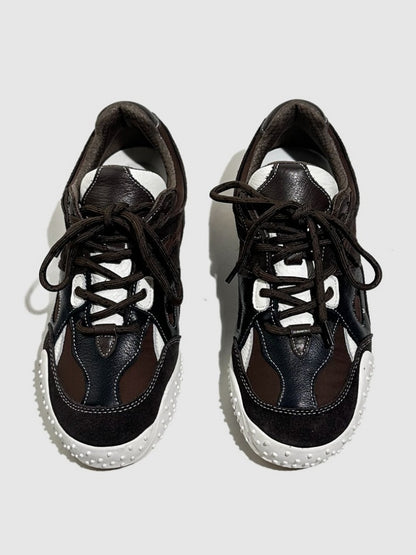 Vintage Stitching German Leather Lace-Up Sneakers【s0000016783】
