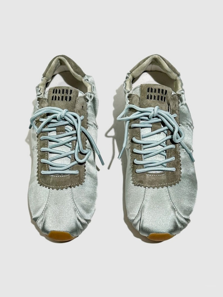 Leather Satin Lace-Up Ballet Shoes【s0000016787】