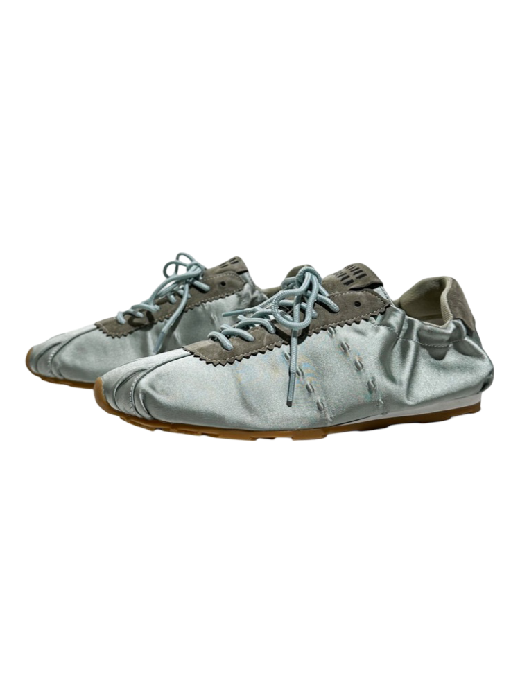 Leather Satin Lace-Up Ballet Shoes【s0000016787】