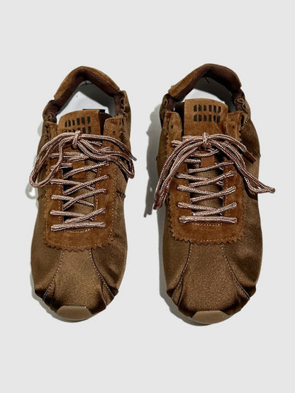 Leather Satin Lace-Up Ballet Shoes【s0000016787】
