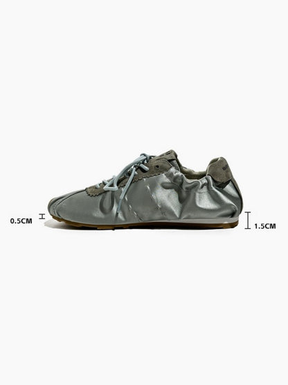 Leather Satin Lace-Up Ballet Shoes【s0000016787】