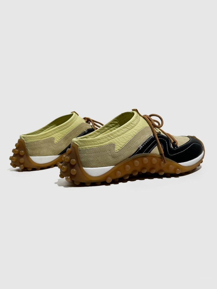 Genuine Leather Vintage Platform Two-Tone Slip-On Shoes【s0000016788】
