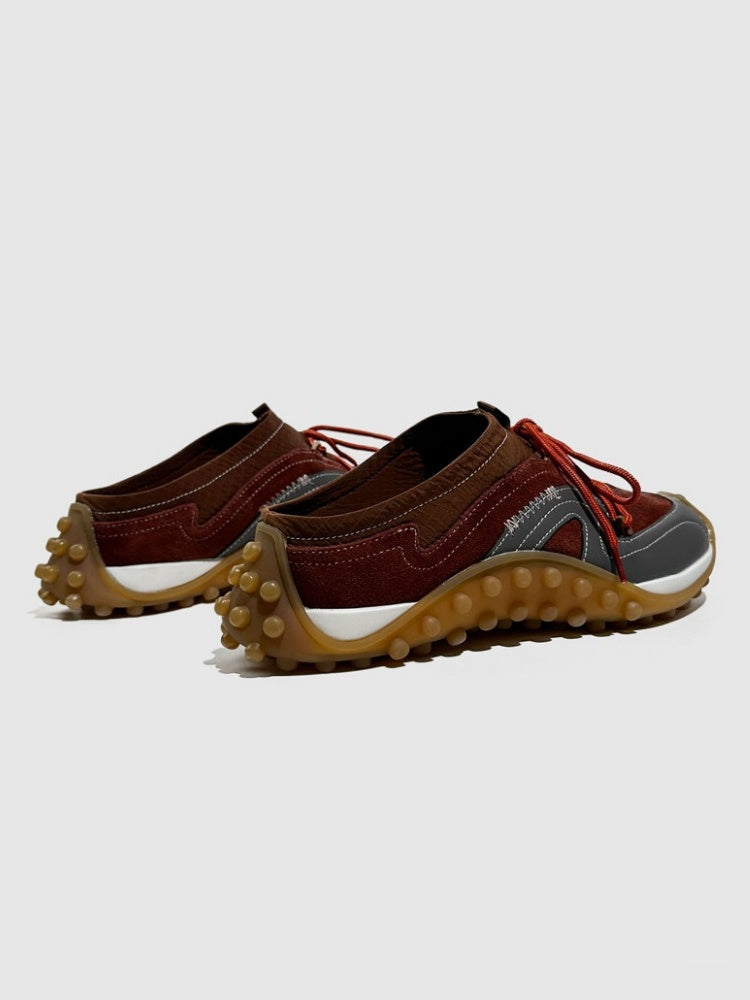 Genuine Leather Vintage Platform Two-Tone Slip-On Shoes【s0000016788】