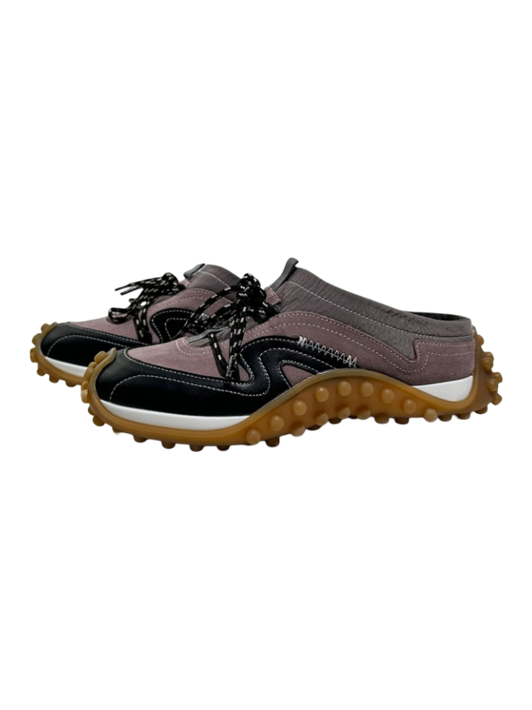 Genuine Leather Vintage Platform Two-Tone Slip-On Shoes【s0000016788】