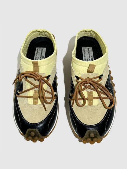 Genuine Leather Vintage Platform Two-Tone Slip-On Shoes【s0000016788】