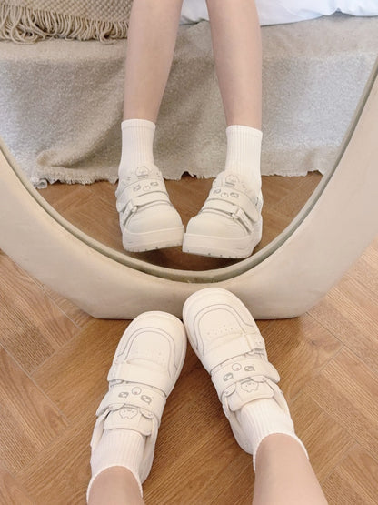 Bear Collaboration Running Multi-Colored Cute Platform Sneakers【s0000016797】