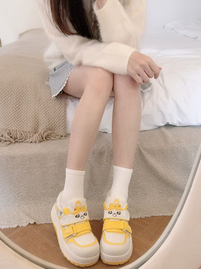 Bear Collaboration Running Multi-Colored Cute Platform Sneakers【s0000016797】