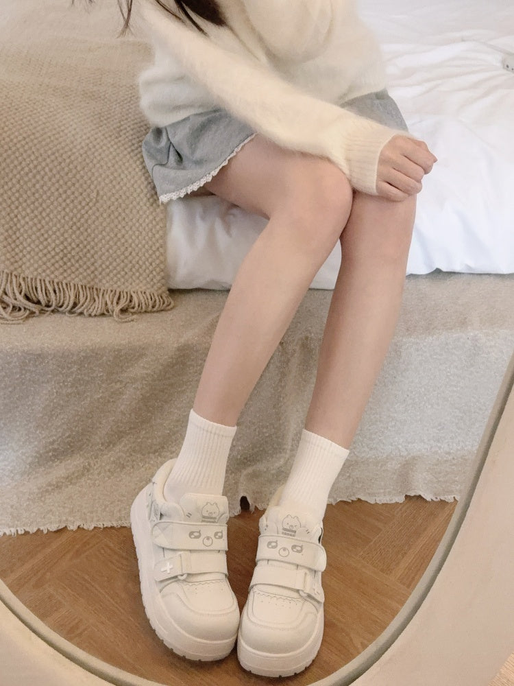 Bear Collaboration Running Multi-Colored Cute Platform Sneakers【s0000016797】