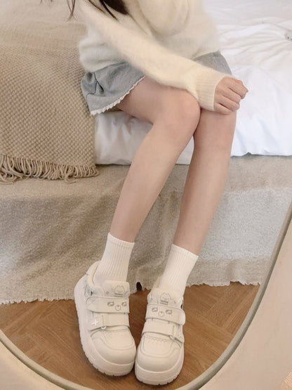 Bear Collaboration Running Multi-Colored Cute Platform Sneakers【s0000016797】