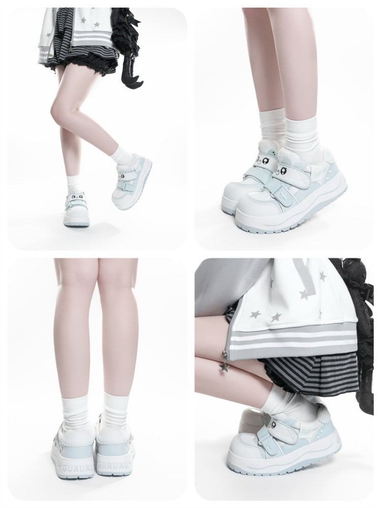 Bear Collaboration Running Multi-Colored Cute Platform Sneakers【s0000016797】