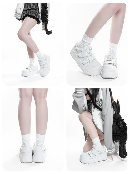 Bear Collaboration Running Multi-Colored Cute Platform Sneakers【s0000016797】