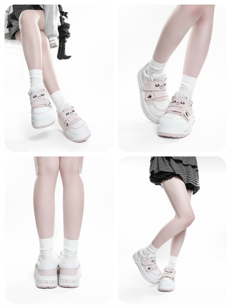 Bear Collaboration Running Multi-Colored Cute Platform Sneakers【s0000016797】