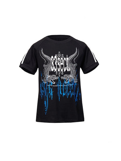 Satin Webbing Double Crocodile Short-Sleeve T-Shirt【s0000016799】