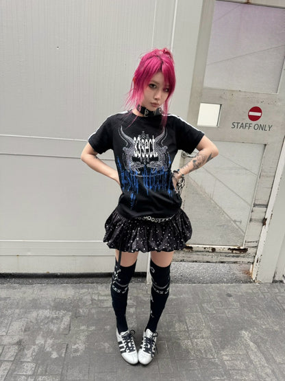 Satin Webbing Double Crocodile Short-Sleeve T-Shirt【s0000016799】