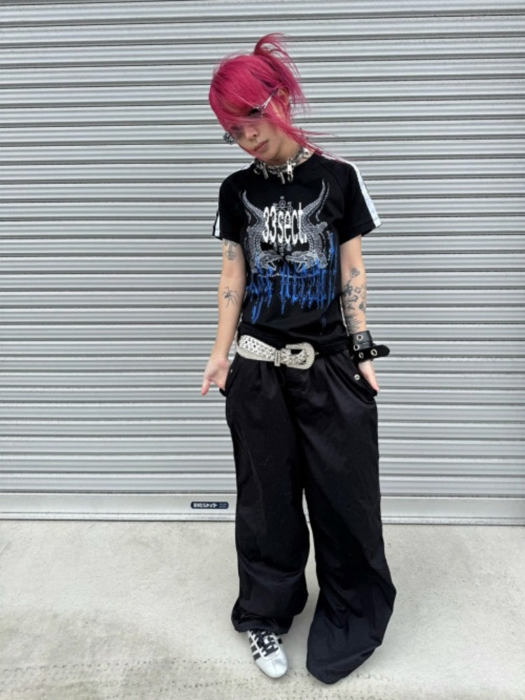 Satin Webbing Double Crocodile Short-Sleeve T-Shirt【s0000016799】