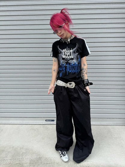 Satin Webbing Double Crocodile Short-Sleeve T-Shirt【s0000016799】