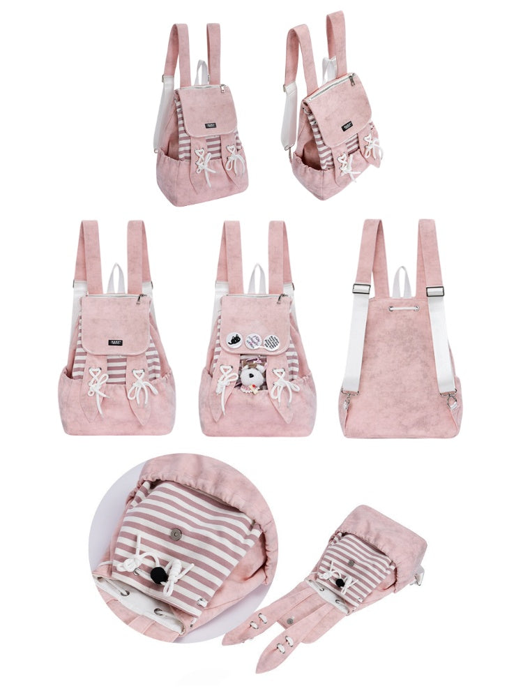 Rabbit Ears Cute School Backpack Pink【s0000016803】