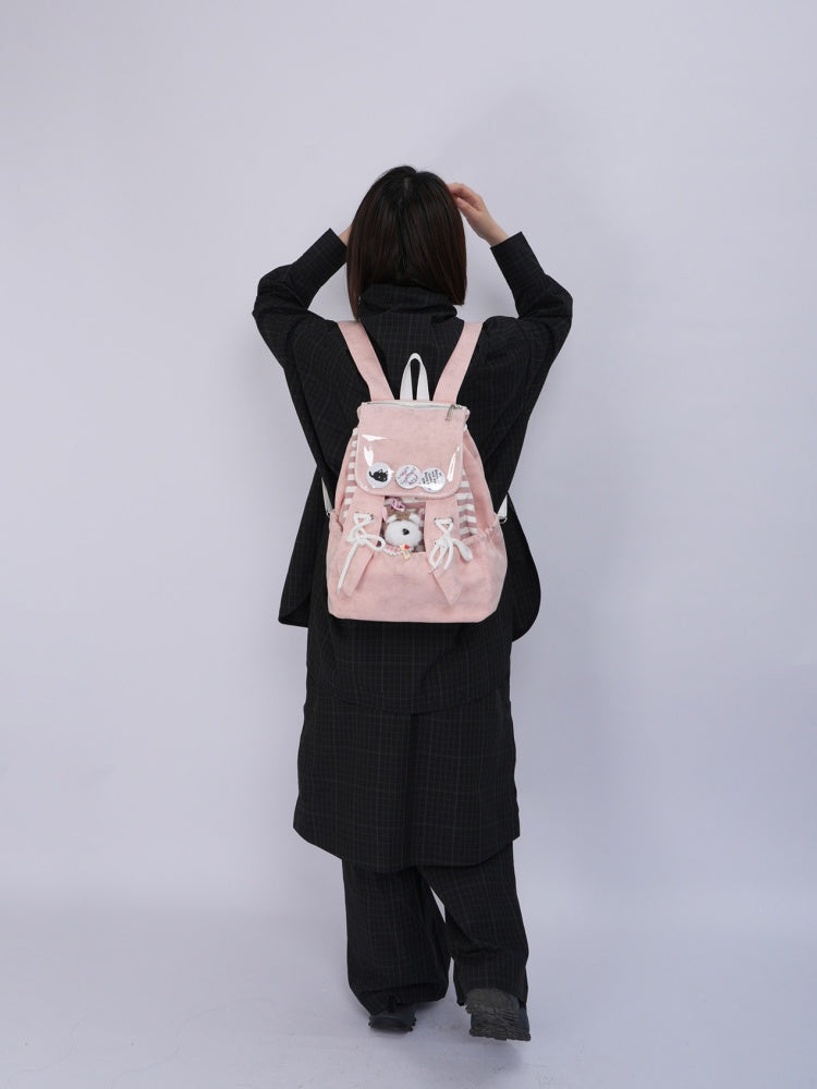 Rabbit Ears Cute School Backpack Pink【s0000016803】