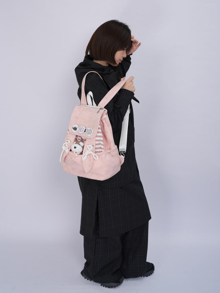 Rabbit Ears Cute School Backpack Pink【s0000016803】
