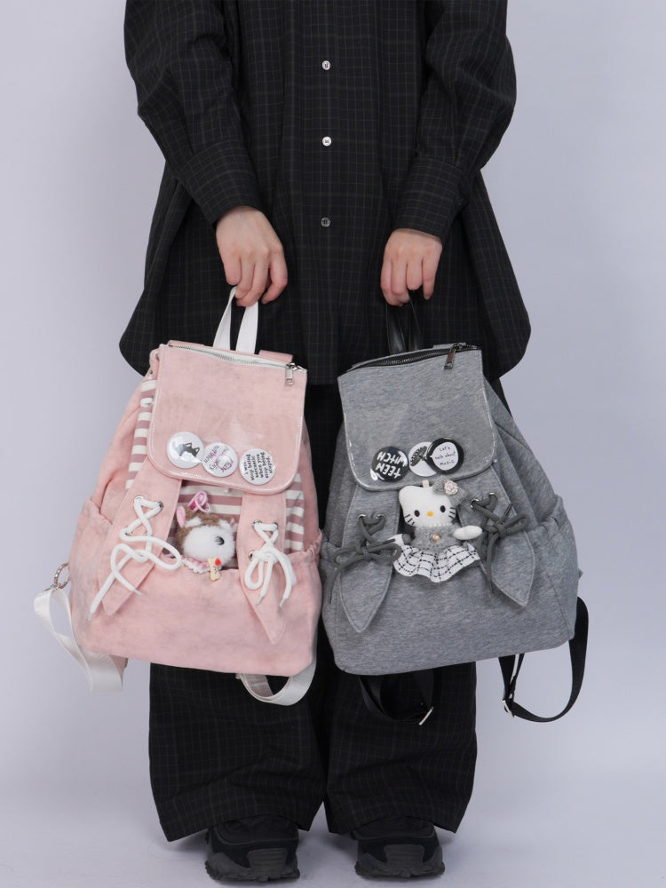 Rabbit Ears Cute School Backpack Pink【s0000016803】