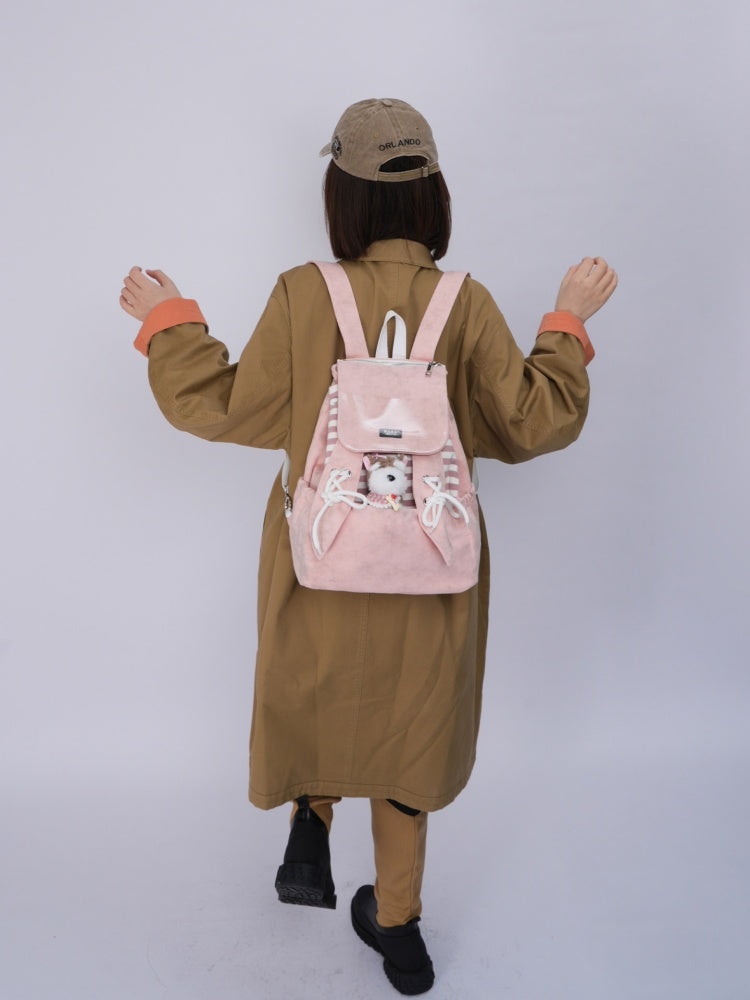 Rabbit Ears Cute School Backpack Pink【s0000016803】