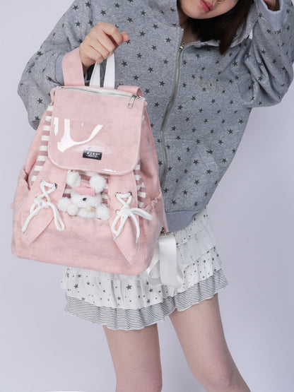 Rabbit Ears Cute School Backpack Pink【s0000016803】