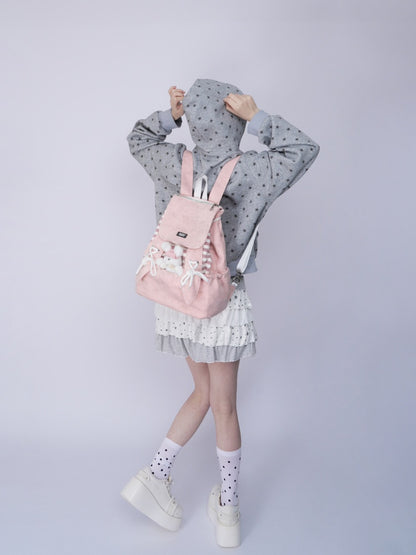 Rabbit Ears Cute School Backpack Pink【s0000016803】