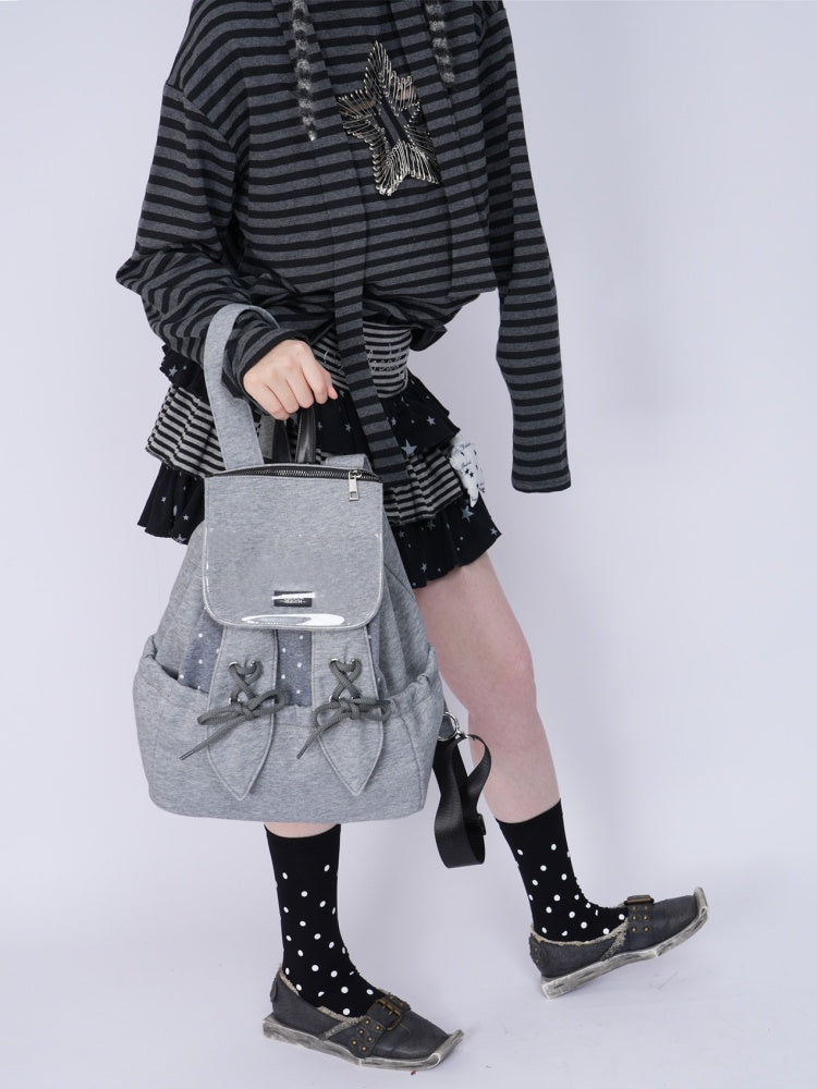 Rabbit Ears Cute School Backpack Gray/White【s0000016804】