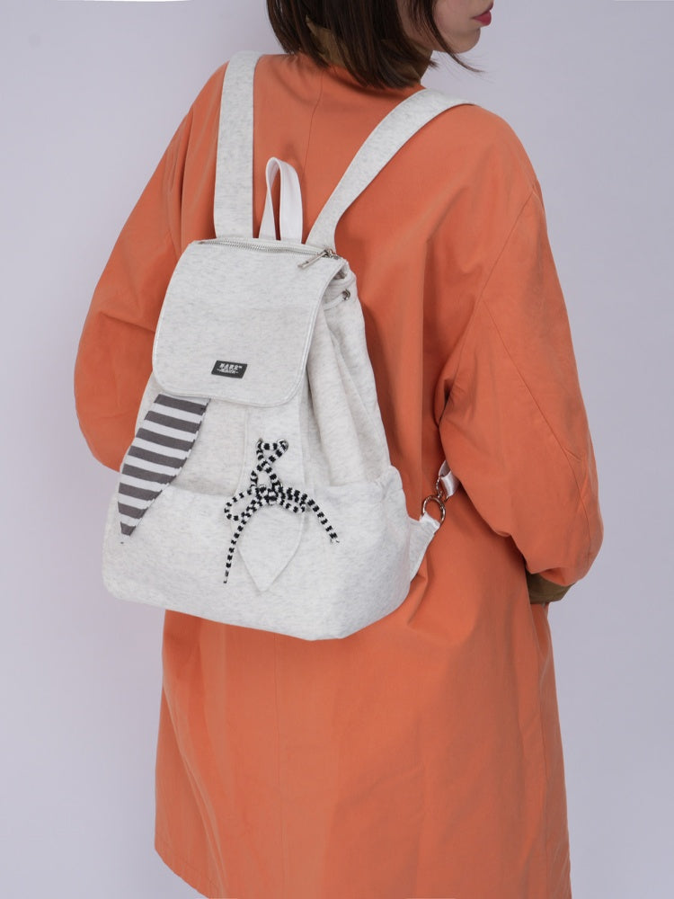 Rabbit Ears Cute School Backpack Gray/White【s0000016804】