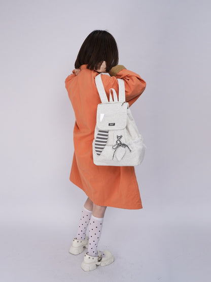 Rabbit Ears Cute School Backpack Gray/White【s0000016804】