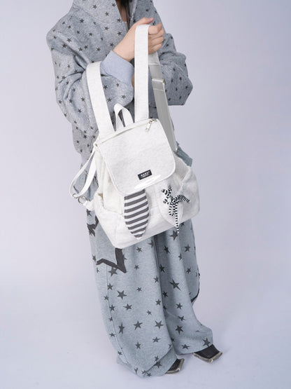 Rabbit Ears Cute School Backpack Gray/White【s0000016804】