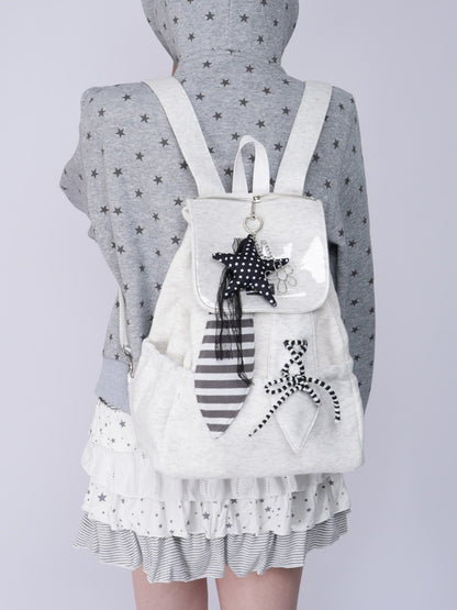 Rabbit Ears Cute School Backpack Gray/White【s0000016804】
