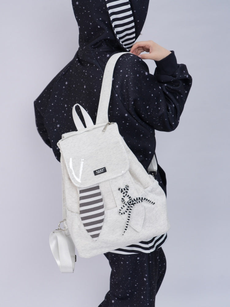 Rabbit Ears Cute School Backpack Gray/White【s0000016804】