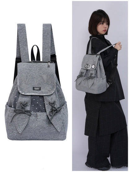 Rabbit Ears Cute School Backpack Gray/White【s0000016804】