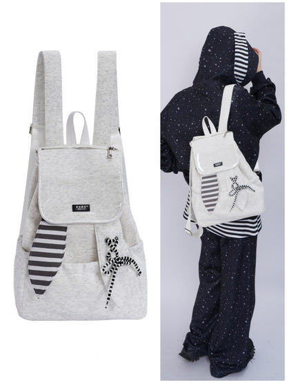 Rabbit Ears Cute School Backpack Gray/White【s0000016804】
